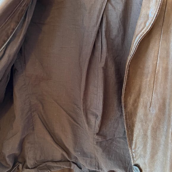 Vintage Gap Brown Leather Blazer Jacket, Size M - Picture 4 of 7